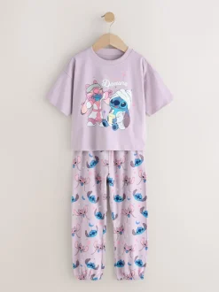 Next Violet/vert - Lilo & Stitch Survêtement Pyjamas 2 Pack (3-16ans) New
