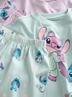 Next Violet/vert - Lilo & Stitch Survêtement Pyjamas 2 Pack (3-16ans) New