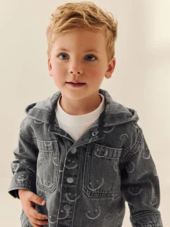 Next Visage gris - Surchemise à capuche en jean (3mois7ans) Sale