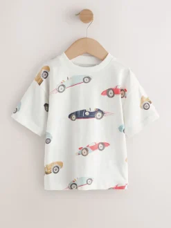 Next Voiture aquarelle blanche - T-shirt imprimé sur l’ensemble à manches courtes (3 mois7 ans) (3mois7ans) Discount