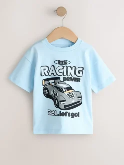 Next - Lot de 3 t-shirts graphiques à manches courtes (3mois7ans) Voiture de course noir/gris Best