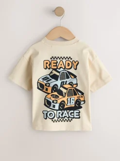 Next - Lot de 3 t-shirts graphiques à manches courtes (3mois7ans) Voiture de course noir/gris Best