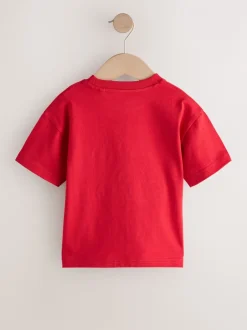 Next - T-shirt appliqué Manches courtes (3mths-7yrs) Voiture de police rouge New