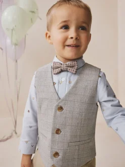 Next Vérification grise - Ensemble gilet, chemise, nœud et cravate (3mois-9ans) Hot