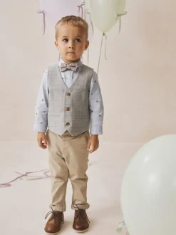 Next Vérification grise - Ensemble gilet, chemise, nœud et cravate (3mois-9ans) Hot