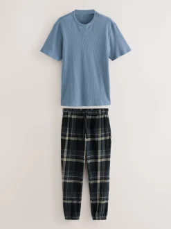 Next Vérification noire - Ensemble pyjama texturé confortable Motionflex à poignets Clearance