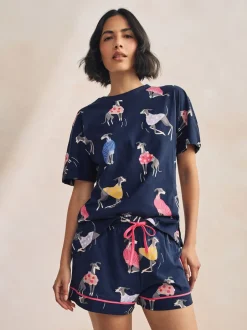 Next Whippet bleu marine - Pyjamas ensemble shorts en 100 % coton Best