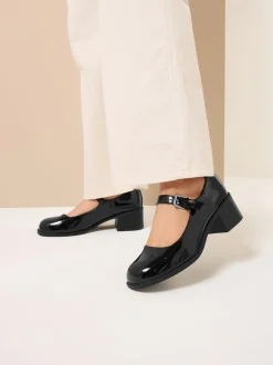 Yours Curve Chaussures Mary Jane vernies mi-hautes coupe extra large New