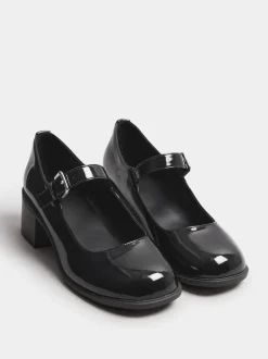 Yours Curve Chaussures Mary Jane vernies mi-hautes coupe extra large New