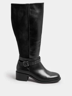 Yours Curve Extra Coupe large Block talons Metal Strap Bottes Outlet