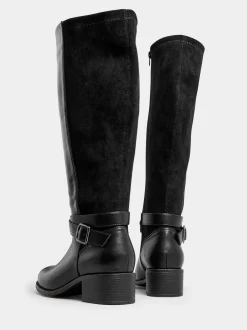 Yours Curve Extra Coupe large Block talons Metal Strap Bottes Outlet