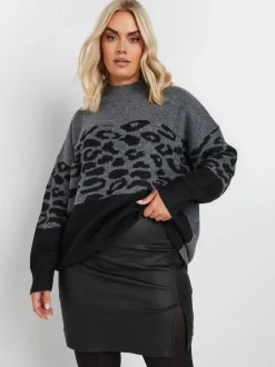 Yours Curve Minijupe fendue et enduite Discount