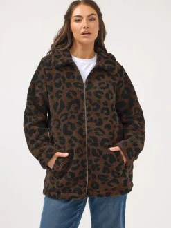 Yours Curve Polaire zippée en borg épais Sale