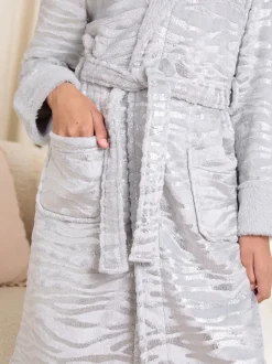 Lipsy Zèbre Argent - Robe de chambre douce à col châle (5-16ans) Best