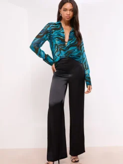 Lipsy Zèbre bleu - Chemises imprimées en mousseline Discount