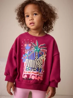 Next - Sweat à col ras du cou (3mths-7yrs) Zèbre rouge bordeaux Online